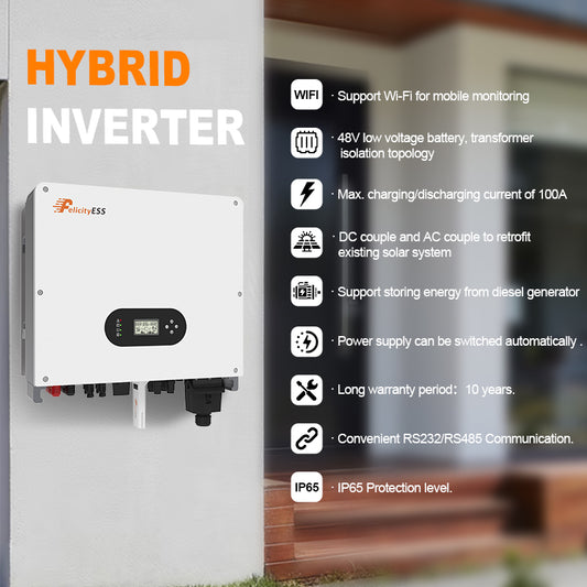 T-REX-5KLP1G01 Hybride omvormer 48V / Enkele fase 5kW Inclusief Slimme Meter