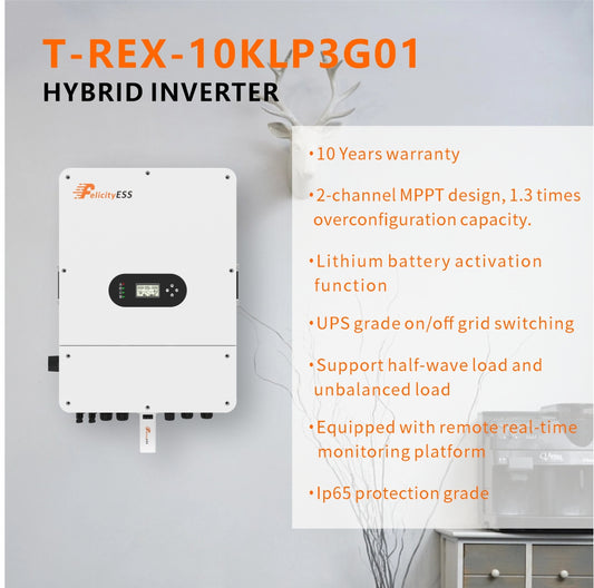 T-REX-10KL3P-G01 Hybride omvormer 48V / Drie fasen 10kW Inclusief Slimme Meter