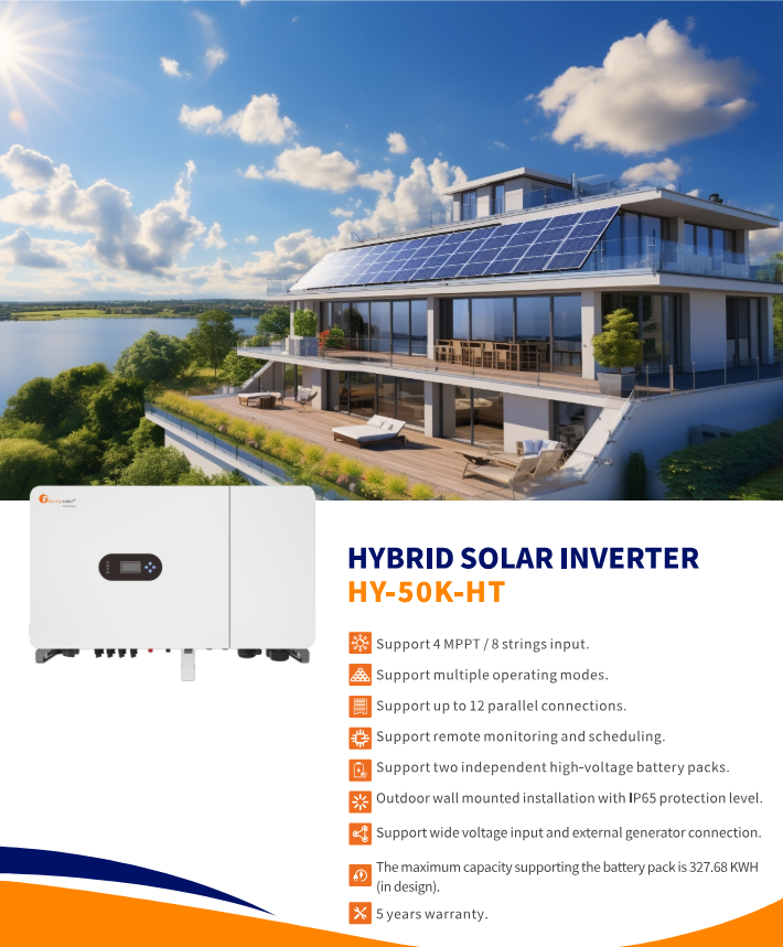 HY-50K-HT Hybride omvormer 160V-800Vdc / Drie fasen 50kW (hoge spanning)